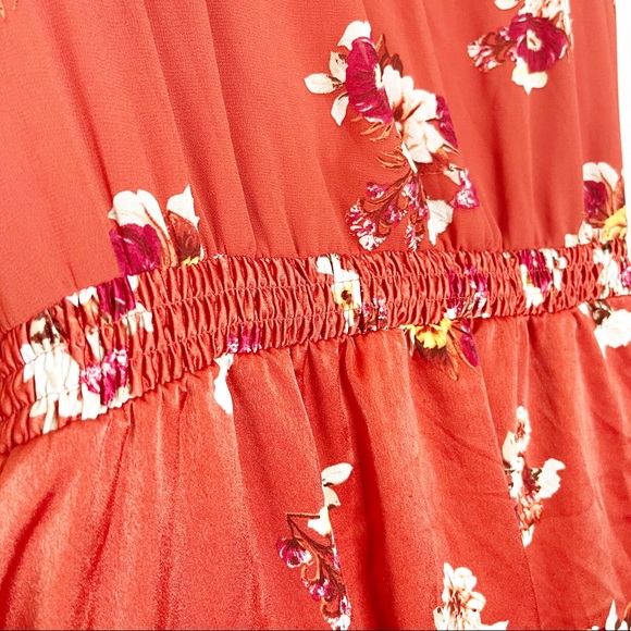 Torrid Burnt Orange Puff Balloon Sleeve Floral Dress Plus Size 30 - Picture 10 of 15